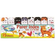 Клейкие листки-закладки CENTRUM "Кошки" бумажные 48х15 мм, 8 цветов х 15 листов