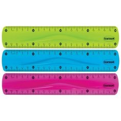 Линейка гибкая 20 см, цвет ассорти, в индивидуальной упаковке Centrum