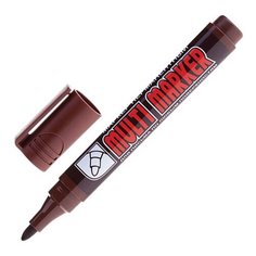 Маркер перманентный (нестираемый) CROWN "Multi Marker", КОРИЧНЕВЫЙ, круглый наконечник, 3 мм, CPM-800 - 4 шт.