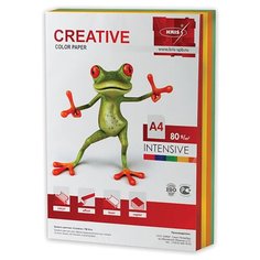 Бумага цветная CREATIVE color, А4, 80 г/м2, 250 л., (5 цветов х 50 л.), микс интенсив, БИpr-250r