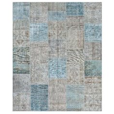 Ковер турецкий Kover.ru PATCHWORK RUG ICE-BLU(19-10967), шерсть 2,57 х 3,07 м