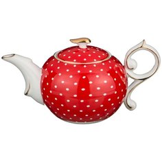 Заварочный чайник красный в горошек 250 мл Lefard (71983)