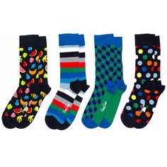 Носки Happy Socks Navy Socks Gift Box, 4 пары, размер 36-40, синий
