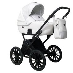 Коляска PORTO Classic 14" (Indigo) (Po 07 (белая кожа+белый узор))