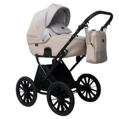 Коляска PORTO Classic 14" (Indigo) (Po 03 (бежевая кожа+бежевый лен))