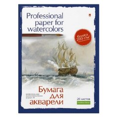 Папка для рисования акварелью А4, 20л, блок ГОЗНАК 200гр 4-021 дизайн в ассор Альт