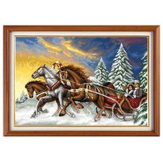 X-619 Набор для вышивания Гобелен Классик Русская тройка, 47x31 см