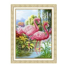Б1451 Набор для вышивания бисером Паутинка Фламинго, 28*38 см