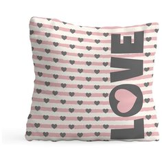 Декоративная подушка флис 35х35 см Love розовая Sfer.Tex