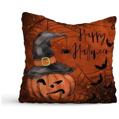 Декоративная подушка флис Хеллоуин Тыква в шляпе sfer.tex 1713112