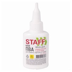 Клей ПВА с дозатором, 45 г, STAFF "Basic", 227375 - 14 шт.