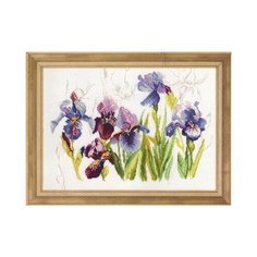 Набор для вышивания LANARTE "Цветущие ирисы" 28x40 см