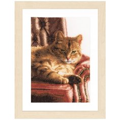 Набор для вышивания LANARTE "Отдыхающий кот" 34x24 см