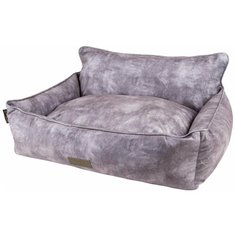 Лежанка для собак с бортиками SCRUFFS "Kensington", экозамша, серый, 90x70x32см (Великобритания)