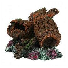 Декорация для аквариума AQUA DELLA "Две бочки No fishing", 13.5x11x11см (Бельгия)