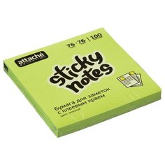 Блок-кубик Attache Selection с клеевым краем 76х76, зеленый неон (100 л)