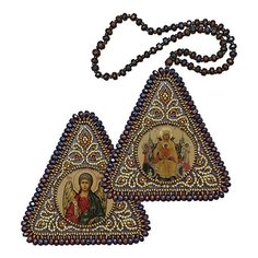 ВХ1022 Набор для вышивания бисером Нова Слобода Богородица Всецарица и Ангел Хранитель7x7см Nova Sloboda