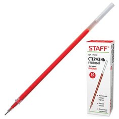 Стержень гелевый STAFF "Basic", 135 мм, КРАСНЫЙ, игольчатый узел 0,5 мм, линия письма 0,35 мм, 170230