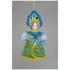 Кукла-подвеска сувенирная Потешного промысла девушка в цветном сарафане. Потешный промысел