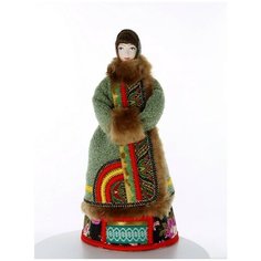 Кукла коллекционная Потешного промысла Костромичка в зимней одежде: тулупе и платке. Потешный промысел