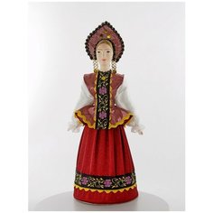 Кукла коллекционная Потешного промысла в традиционном девичьем праздничном костюме. Россия. Потешный промысел