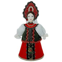 Кукла коллекционная фарфоровая в Традиционном девичьем костюме. Потешный промысел