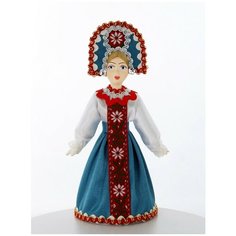 Кукла коллекционная фарфоровая Девушка в русском костюме. Потешный промысел