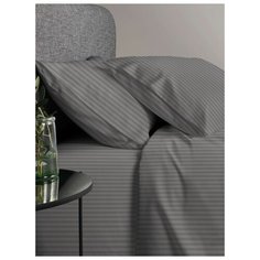 Простыня на резинке 140х200+25 Anwell 6793-12, перкаль, серый