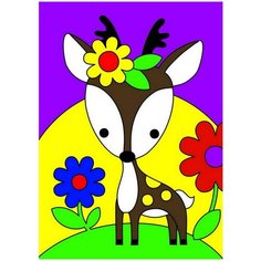 Набор для творчества LORI Картина по номерам для малышей Милый оленёнок