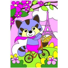 Набор для творчества LORI Картина по номерам для малышей Енотик в Париже
