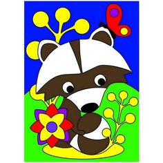 Набор для творчества LORI Картина по номерам для малышей Озорной енот