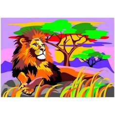 Набор для творчества LORI Картина по номерам для малышей Царь зверей