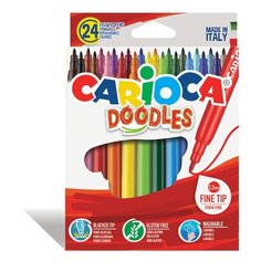 Фломастеры CARIOCA (Италия) "Doodles", 24 цвета, суперсмываемые, 42315, 2 набора