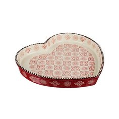 MILLIMI Форма для запекания и сервировки, сердце, керамика, 24х25,5х3,5см, 850мл, красная