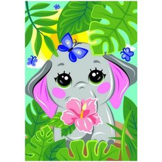 Набор для творчества LORI Картина по номерам для малышей Солнечный слоник