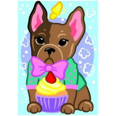 Набор для творчества LORI Картина по номерам для малышей Модный щеночек