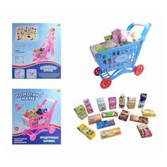 Корзина-тележка для продуктов "Помогаю Маме", 53 предмета в наборе A Btoys