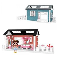 Игровой набор ABtoys Модульный домик (собери сам), 3 секции. Мини-кукла в кондитерской, в наборе с аксессуарами
