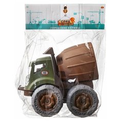 Машинка ABtoys Спецтехника Городские службы Бетономешалка со съемным кузовом , зелено-коричневая, 27х18,1х24,6