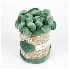 Плед с помпонами, зеленый, 200*220 см Bozhong Home Textile