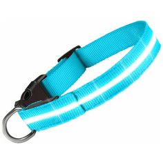 Светящийся ошейник для собак Goodly, светодиодный LED, голубой, размер M, 30-38 см