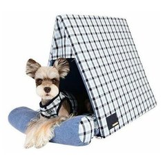 Домик для животных PUPPIA "Neil House", серо-синий, 45х50х50см (Южная Корея)