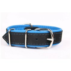 Ошейник для собак ZOOLESZCZ "Neo", черно-голубой, 45х3см