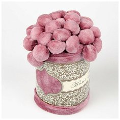 Плед с помпонами, розовый, 200*220 см Bozhong Home Textile