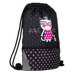 Мешок для обуви двухсекционный черный "GINZA CATS.кошечка на прогулке" 37 х 48 см Bruno Visconti