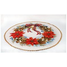 ГобеленГлавСнаб Счастливое рождество колокольчики (70) - круглая гобеленовая салфетка 70x70 см (GOB-1608)