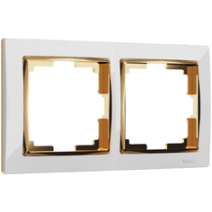 W0021933/ Werkel Рамка на 2 поста Snabb (белый/золото) Веркель