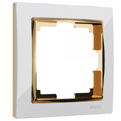 W0011933/ Werkel Рамка на 1 пост Snabb (белый/золото) Веркель