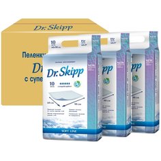 Одноразовые пеленки Dr. Skipp Soft Line 60х90 набор 3 шт. 10 шт.