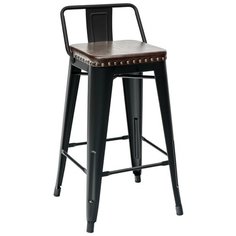 Полубарный стул TOLIX SOFT чёрный матовый Stool Group
